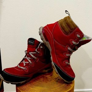 Red Ahnu Sugarpine Waterproof Hiking Boots